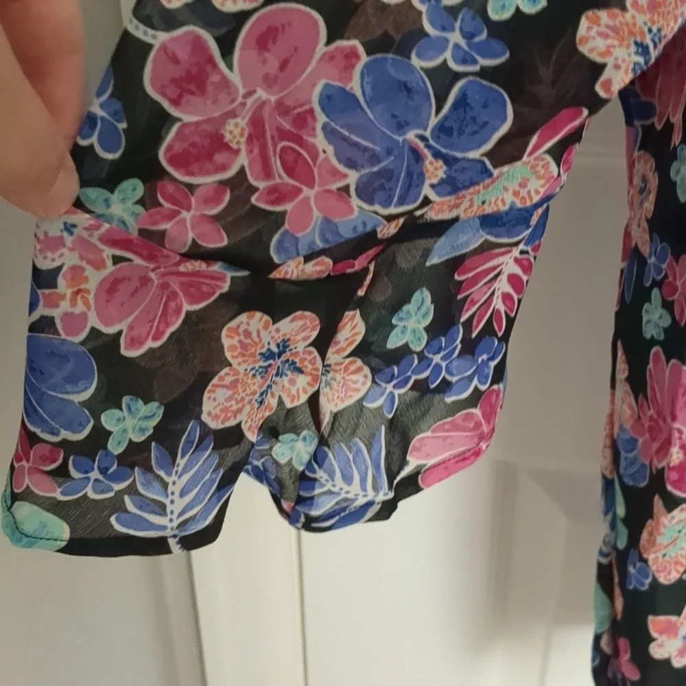 Blair Semi Sheer Floral Blouse - 2X